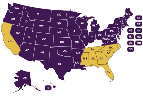 Territory: Alabama, California, Florida, Georgia, Mississippi, North Carolina, South Carolina, Tennessee